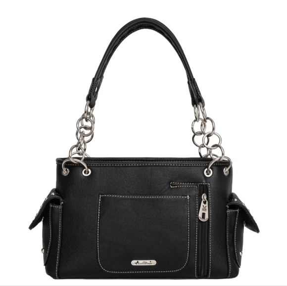 Black and White Studded Flag Design Women's Bag HAND BAG ONLY - Picture 3 of 8